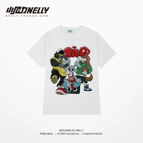 Летняя мультяшная трендовая хлопковая тонкая футболка с коротким рукавом для влюбленных, оверсайз, большой размер