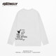 Creative printing heavy long-sleeved T-shirt for men and women pure cotton loose spring and autumn new bottoming shirt casual sports inner wear bf