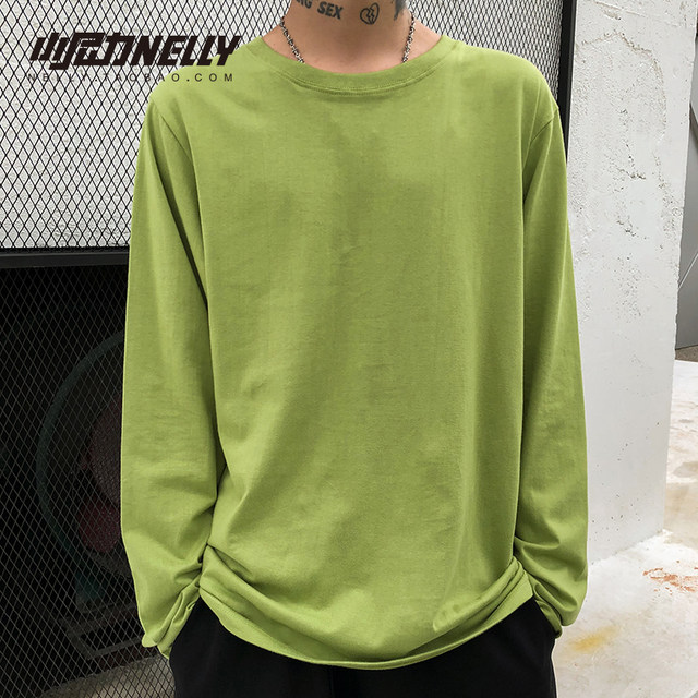 T-shirts for men and women pure cotton long-sleeved trendy hip-hop autumn loose ins Hong Kong style students Korean style couple wear tops trend