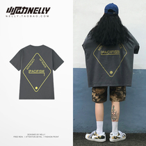 T-shirt mens and womens summer clothes super fire cec bundy bf trend ins short-sleeved 2021 new loose Korean version of hip-hop