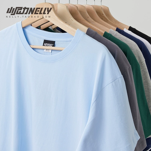 Хлопковая однотонная базовая футболка с коротким рукавом с круглым воротником, 2025 года