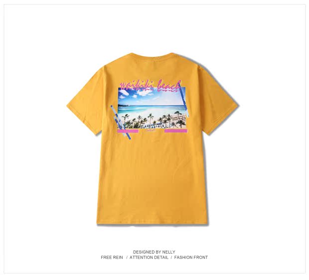 Ulzzang Korea oversize2018 xuân hè mới cotton ngắn tay kỳ nghỉ châu Âu và thương hiệu áo thun nam và nữ thủy triều Hoa Kỳ áo tommy