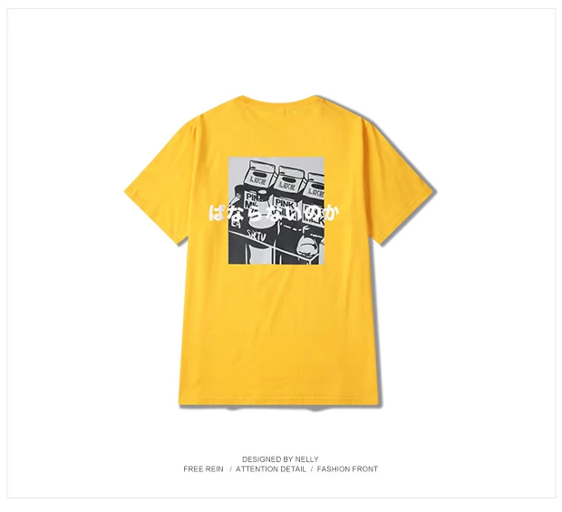 Truyện tranh Nhật Bản vui nhộn Áo phông ngắn tay oversize nam và nữ lỏng lẻo hip-hop đường phố thương hiệu thời trang gió tee