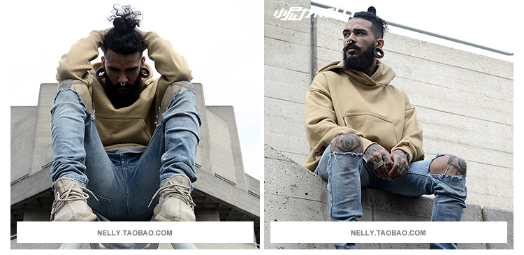Áo len trùm đầu của nam giới có mũ cao áo khoác nam hoodie