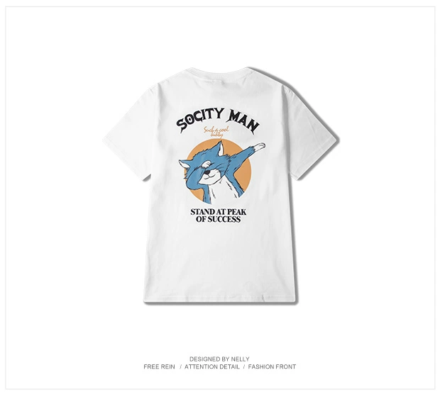 Hàn Quốc hip hop mùa hè rap in tay áo ngắn nam lỏng cotton T-shirt thanh niên sinh viên áo sơ mi từ bi áo thun thể thao nam