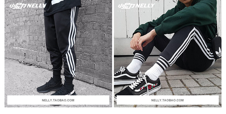 Ulzzang hip-hop Mạng lưới thủy triều quốc gia châu Âu và châu Mỹ màu đỏ retro quần thể thao giản dị nam và nữ mẫu với quần jogger nam