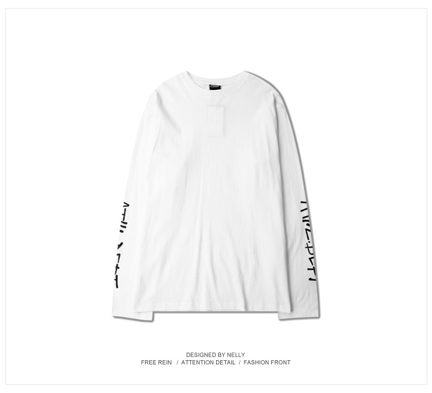 Rock and roll arm in áo thun dài tay thủy triều cotton cotton giản dị chạm đáy gothic áo sơ mi nam và nữ tối áo thun nam trơn