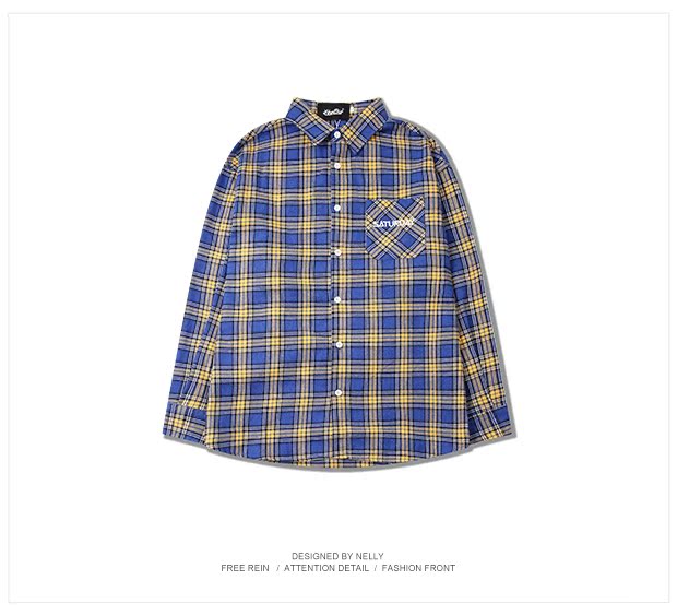 Áo sơ mi xuân hè nam và nữ cotton dài tay 2018 mạng xã hội mới màu tương phản màu lỏng áo sơ mi retro bf sinh viên áo sơ mi quần jean