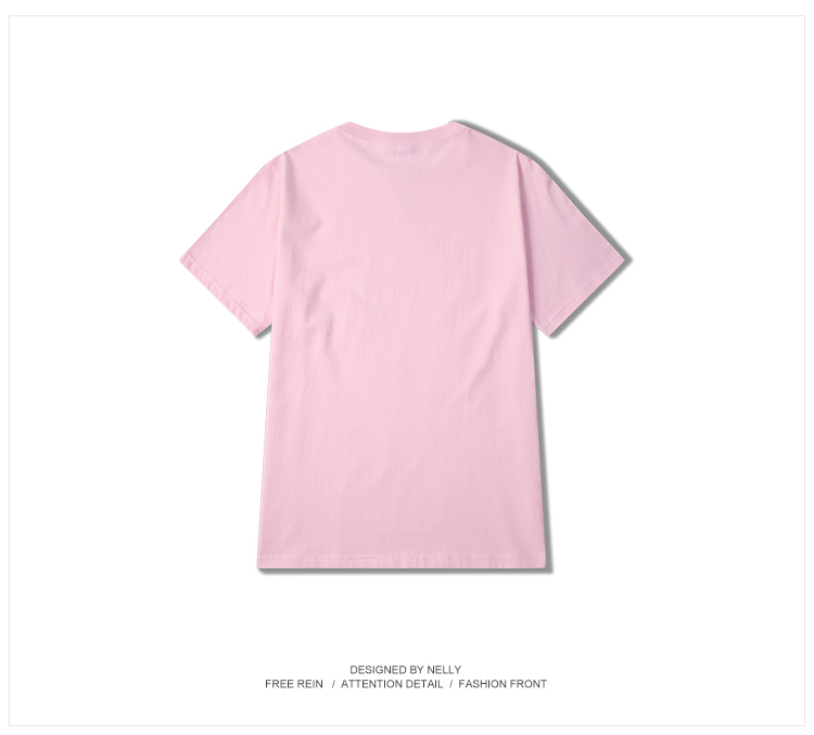 Mùa hè thư in hip hop ngắn tay T-Shirt TT với đoạn graffiti lỏng ngắn tay vài mô hình hồng t-shirt