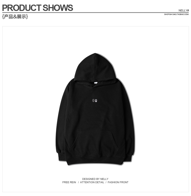 Thủy triều thương hiệu áo khoác quá khổ văn học đội mũ trùm đầu áo len màu hoodies cho nam giới và phụ nữ cộng với cashmere lỏng