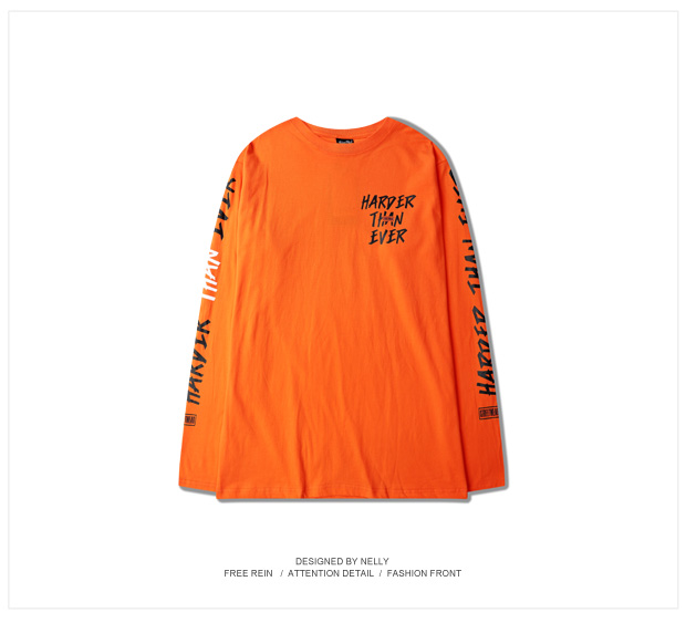 Thương hiệu Tide Nhật Bản in graffiti graffiti đường phố trên cao trượt ván trượt ván Phiên bản Hàn Quốc của áo sơ mi chạm đáy nam và nữ áo thun dài tay cổ tròn áo thun nam dài tay