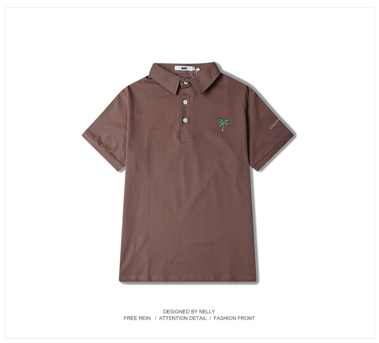 Ulzzang cao đẳng gió lỏng cotton polo áo sơ mi nam giới và phụ nữ rắn màu ngắn tay t-shirt hoang dã mùa xuân và mùa hè mới