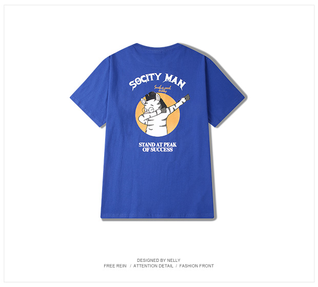 Châu Âu và Hoa Kỳ Áo thun retro thanh niên Nhật Bản áo thun nam ngắn tay 18 mùa xuân và mùa hè mới cotton cổ tròn nửa tay lỏng lẻo từ bi áo thun nam tay ngắn đen