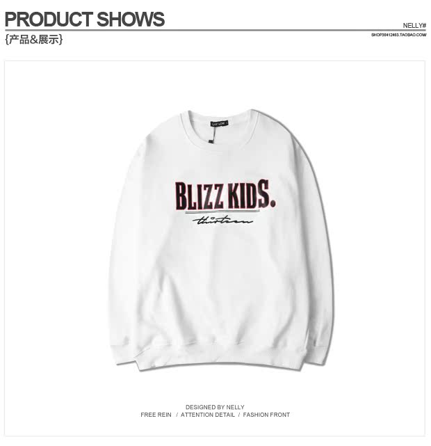 Hàn Quốc mới in hip hop retro thư in bông lỏng tay áo dài cổ tròn áo len nam và nữ thủy triều áo hoodie đôi