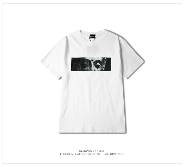 Thương hiệu thủy triều nguyên bản 2016S S áo thun cotton ngắn tay Shakya Phật đầu phật mắt nam mùa hè đôi tình nhân đôi áo áo thun nam uniqlo
