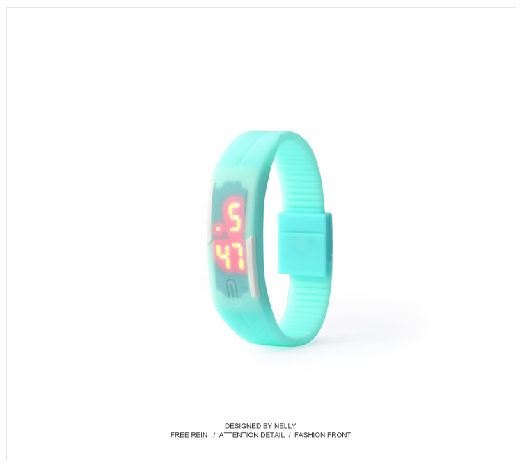 Phong cách văn học Hàn Quốc ulzzang màu kem thạch LED cảm ứng vòng đeo tay thể thao đồng hồ đeo tay cặp vợ chồng vòng tay vàng nam