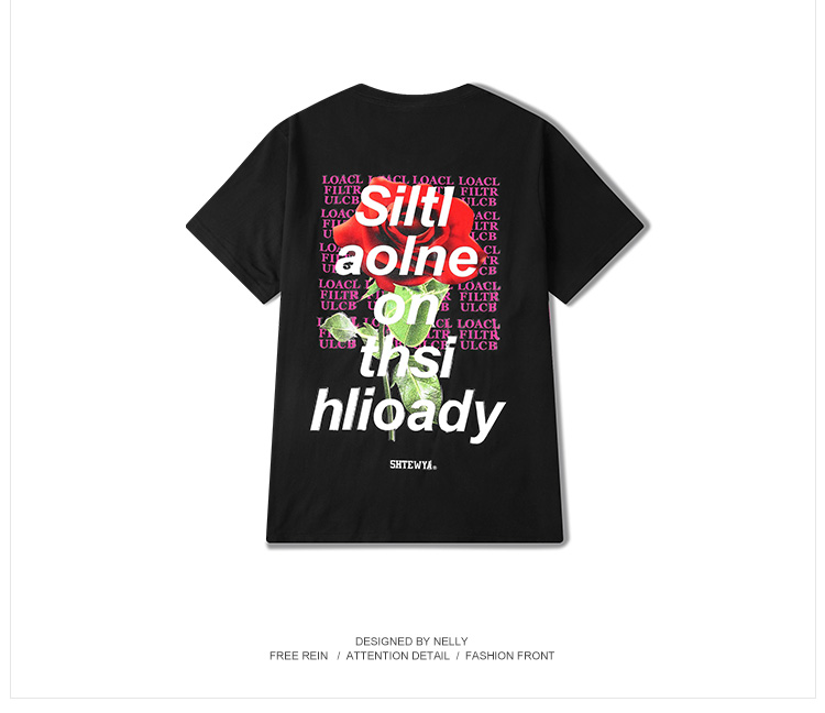 Vài người đàn ông ngắn tay và phụ nữ hip-hop t-shirt xu hướng Châu Âu và Hoa Kỳ thời trang đường phố thương hiệu hiphop triều quốc gia ins siêu lửa in ... áo thun unisex