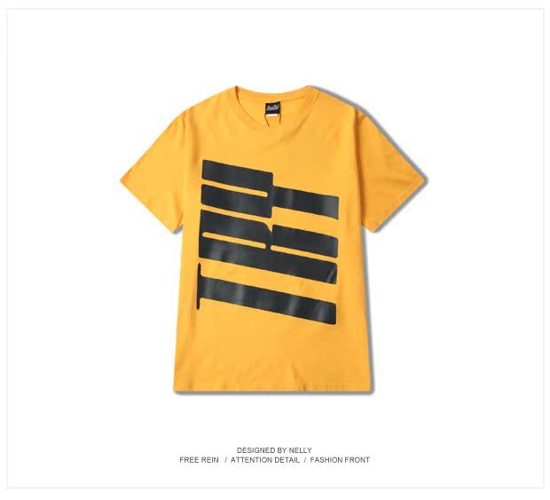 Điệu nhảy hip hop oversize Nhật Bản retro cổ rộng hoang dã phía sau áo phông in tay ngắn nam và nữ TEE áo thun trắng trơn