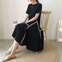 Japanese pregnant women summer dress new net red fashion Western style loose large size pregnant belly Chiffon pregnant skirt