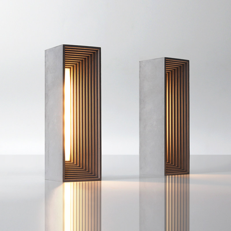 Mud Country Designer Desk lamp Concrete Building Night lamp gift gift Cement Nordic ins Bedroom Bedside lamp