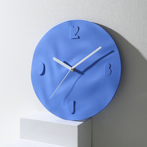 Mud thinking country clock hanging wall living room no hole mute personality creative cement clock ins Nordic minimalist wall clock