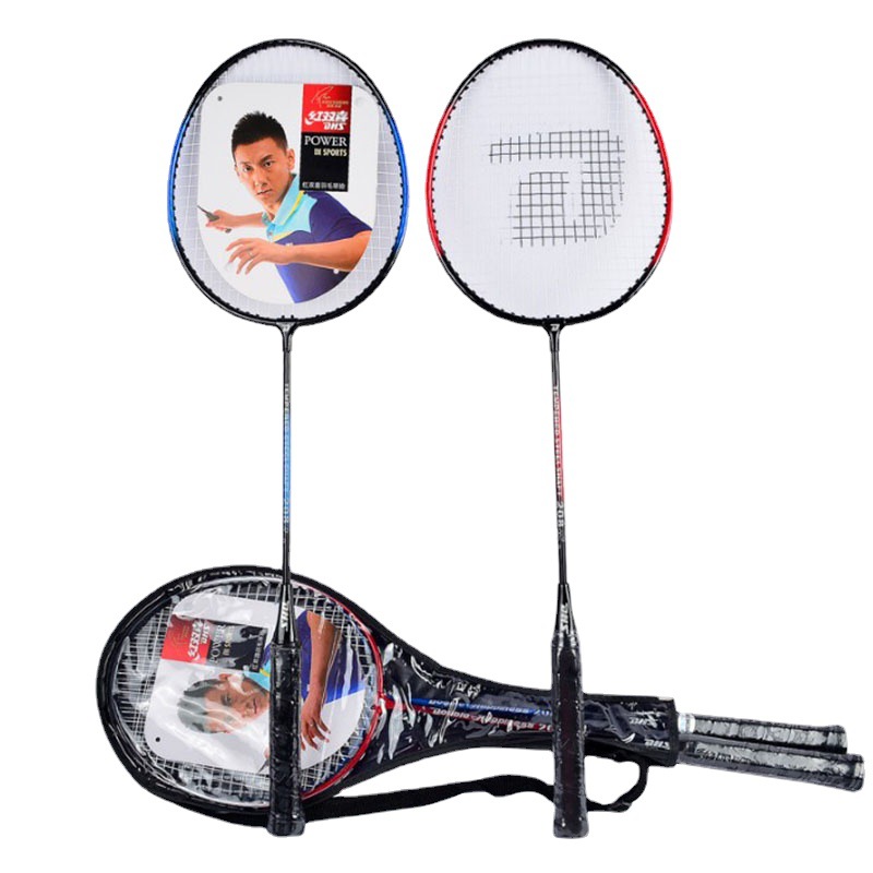 Double Happiness 208 badminton racket double shot one pair two 2 ymqp couple family beginners