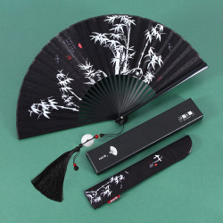 7inch 8inch Elegant Bamboo Chinese Style Folding Fan for Men, Ancient Style Portable Compact Folding Fan, Summer Fan for Children