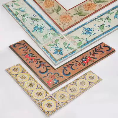 Waist tile kitchen dressing room wall brick living room wave line waveguide line floor tile antique brick skirting board flower waist line