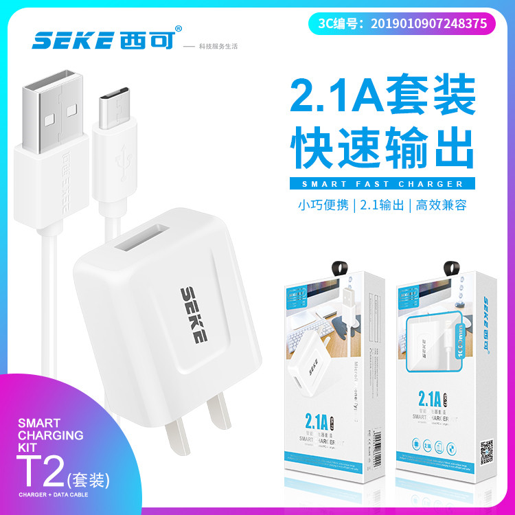 SK-T2 for iPhone Android Type-C charger phone 2 1A data line charger suite