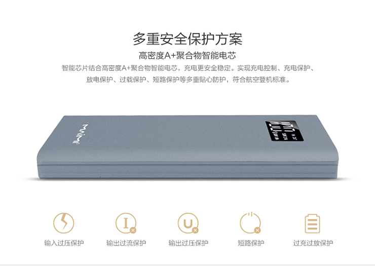 Jimmy ngông cuồng P06 10000mAh phổ thông minh màn hình siêu mỏng xách tay dung lượng cao điện thoại di động điện thoại di động sạc kho báu - Ngân hàng điện thoại di động sạc dự phòng energizer