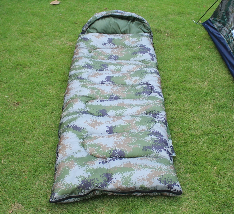 <Quân ngủ túi lực lượng đặc biệt ngụy trang lều ngoài trời cắm trại phong bì mùa xuân và mùa hè người lớn duy nhất bốn mùa đệm không khí
