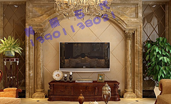 Light Brown Network Marble Background Wall Marble Column Large Stone Column Marble Line TV Wall