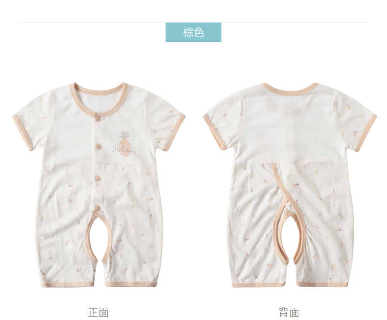 Tong Tai mùa hè mỏng bé nửa tay áo choàng nam giới và phụ nữ bé onesies phương thức romper 3-18 tháng onesies