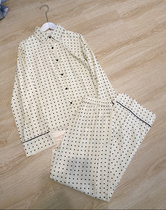Direct inter-podcast benefit ~ end single out ~ wave-point silk cotton sleepwear suit