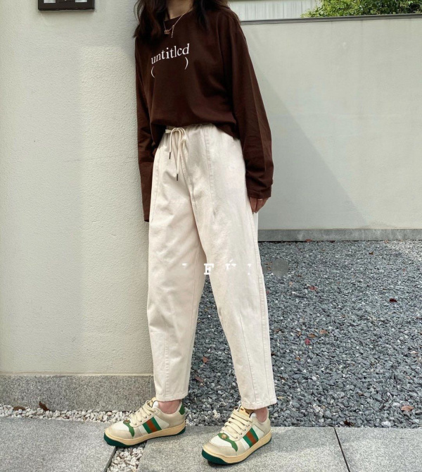 Direct Sowing Room Benefit ~ 2021 New products D Comfort Full Cotton Skin-care Line Tailoring Loose Casual Pants 2052