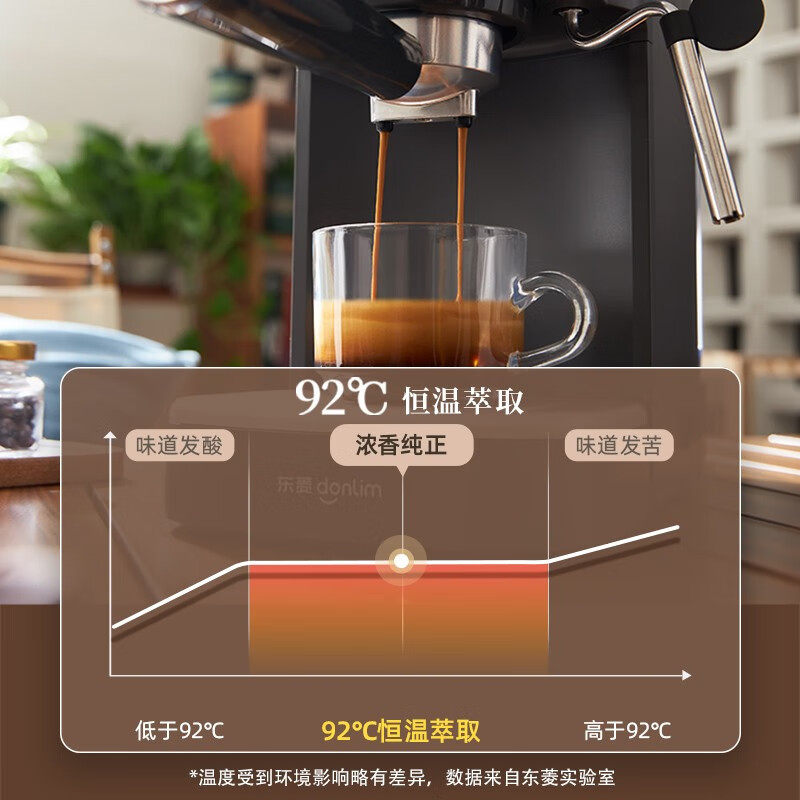 Donlim Dl-6400 Fully Semi-Automatic Household Coffee Machine Small Temperature Visual Display Milk Frother