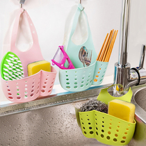 Adjustable snap sink storage basket kitchen rack faucet sponge drain rack