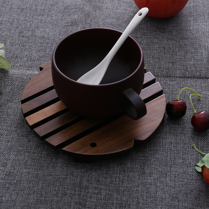 Japanese Nordic ins wind table mat Table mat Coaster Heat insulation bowl mat Non-slip wooden pot mat Foldable household