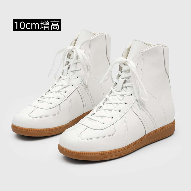 Retro Moral Training Shoes for Men, Invisible Inner Height-Increasing Shoes, 10cm Genuine Leather High-Top Sneakers, White Flat-Heeled Casual Shoes and Boots Retro Moral Training Shoes for Men, Invisible Inner Height-Increasing Shoes, 10cm Genuine Leather High-Top Sneakers, White Flat-Heeled Casual Shoes and Boots