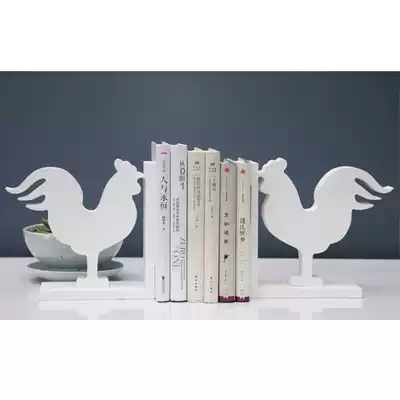 Wooden simple image Rooster book stand a pair of bookend reading rack book by decorations ornaments gift furnishings