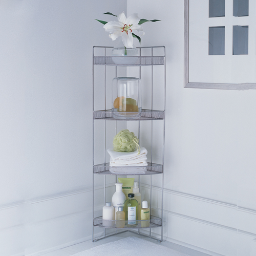 4 Floors Sector Wall Corner Rack Floor Wall Side Rack Bathroom Shelve Balcony Corner Flower Shelf Floor Containing Shelve Shelf