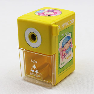 Three wood pencil sharpener small lead planer pen machine roll stationery 5199 turn cute student knife machine pen sharpener hand shake