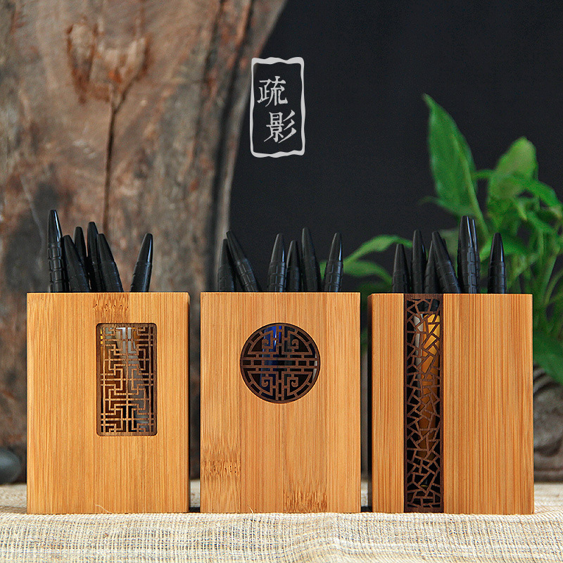 Nanzhu pen holder Desktop storage pen holder Creative office supplies Square pen holder ornaments pen holder Custom LOGO gifts