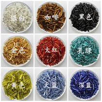 6mm glass tube Beads DIY Handmade Material Folk Dance tassel Hair ornaments Small holes children practice vision string beads