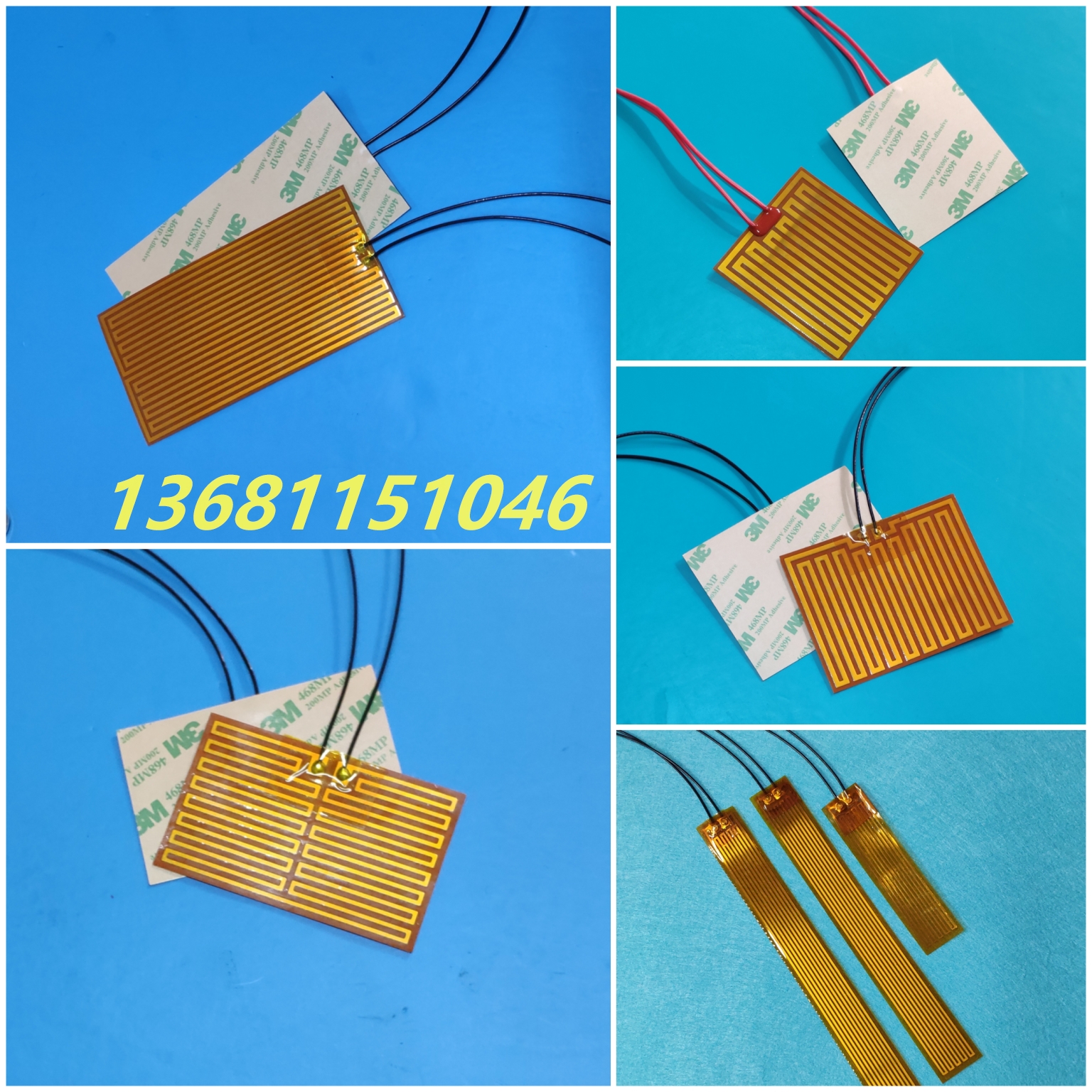 Thin type heating sheet PI polyimide heating film bendable heating band heater 3.7V5V12V24V36V