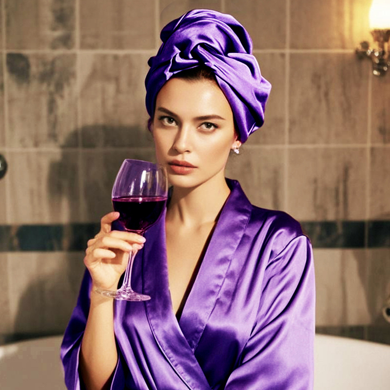 2025 Lucky Purple Women's Hair Drying Cap Double-Layer Thickened Quick-Drying Absorbent Hair Drying Towel Satin High-End Hair Drying Towel 2025 Lucky Purple Women's Hair Drying Cap Double-Layer Thickened Quick-Drying Absorbent Hair Drying Towel Satin High-End Hair Drying Towel