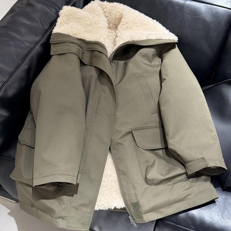 Inmax Zhao Lusi Style Autumn and Winter Real Lamb Wool Lining Parka Women's Fur Coat Mid-Length Sailor Collar Inmax Zhao Lusi Style Autumn and Winter Real Lamb Wool Lining Parka Women's Fur Coat Mid-Length Sailor Collar