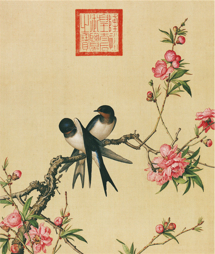 郎世宁高清微喷画宫廷国画复古怀旧艺术挂画玄关客厅装饰-Taobao-Tmall
