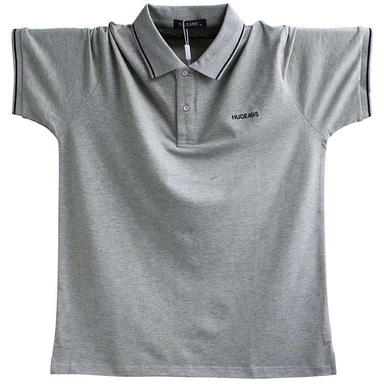 Áo sơ mi cổ áo thun nam ngắn tay mùa hè ve áo nửa tay áo thun cotton nam chất béo polo cộng với phân bón XL áo thun burberry
