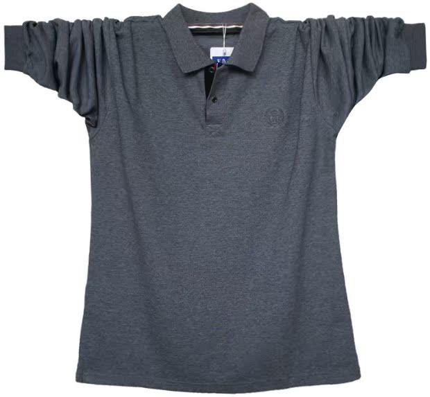 Áo sơ mi POLO dài tay thêm size lớn mùa thu đông dày cho doanh nhân thường xuyên ve áo nam Âu và Hoa Kỳ thả lỏng để tăng áo thun áo thun lạnh nam